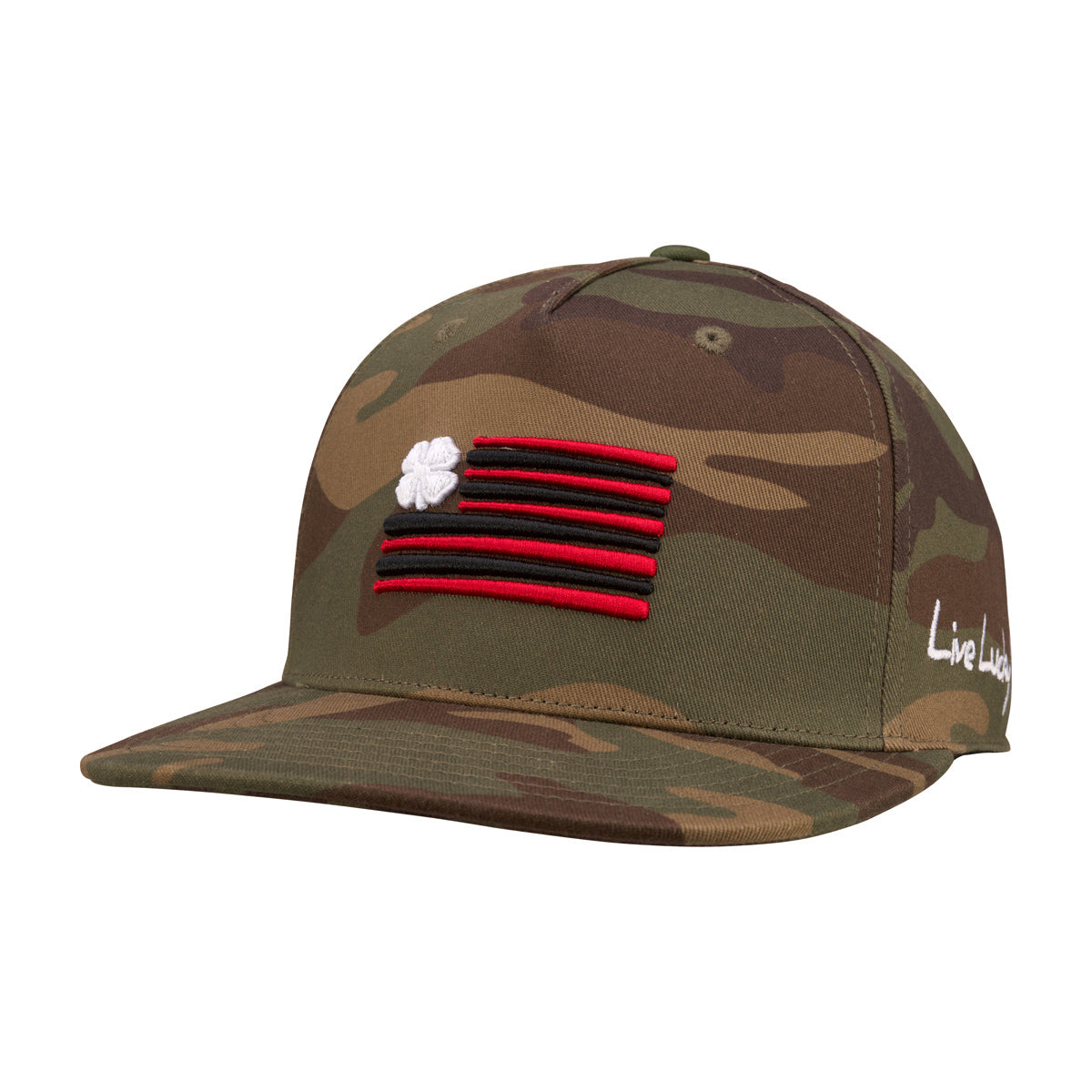 Black Clover Bats Camo/Flag Snapback Cap