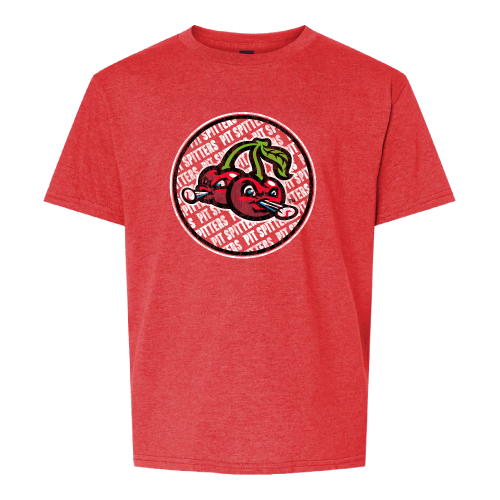 Youth Cherries Circle Logo Heather Red Tee