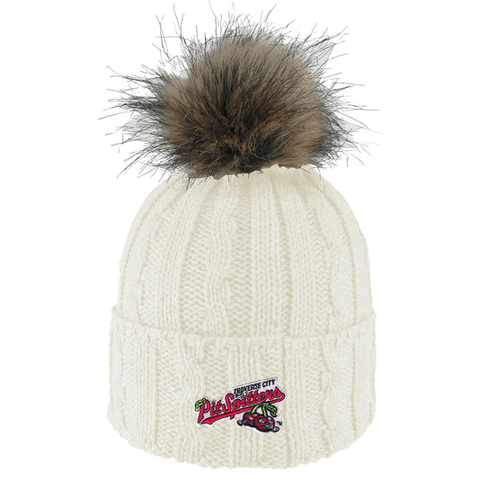 Cuff Knit Hat with Pom