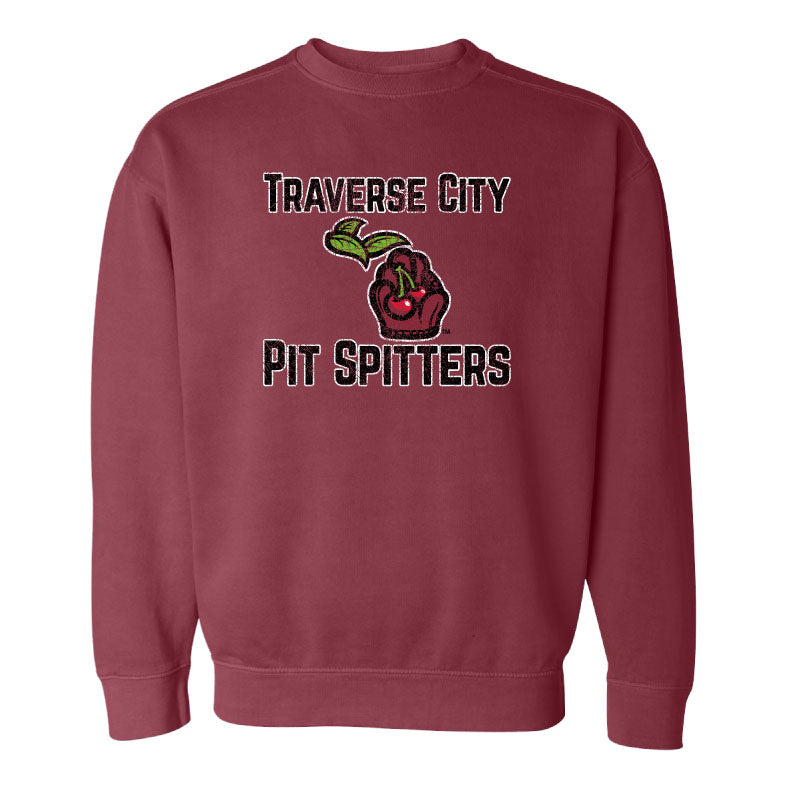 Text/Michigan Logo Crimson Crew