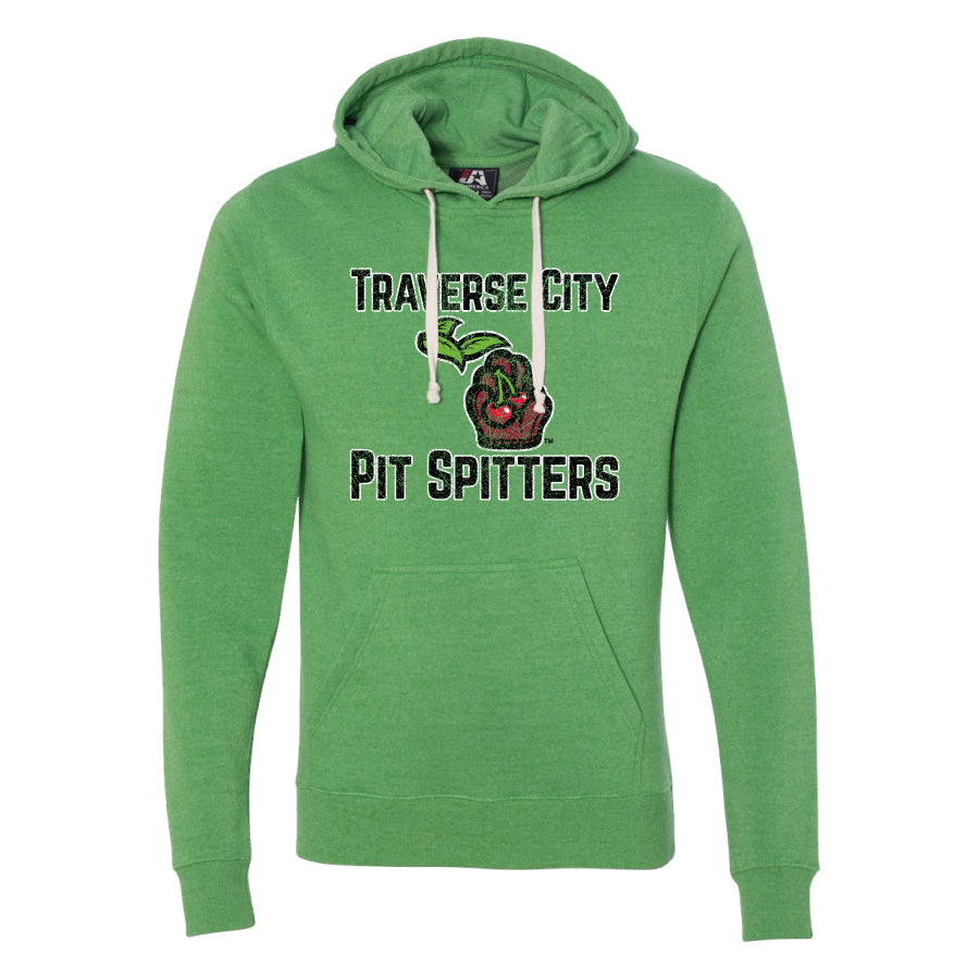 Text/Michigan Logo Triblend Green Hood