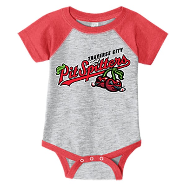 Infant Grey/Red Baseball Onesie