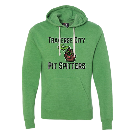 Text/Michigan Logo Triblend Green Hood